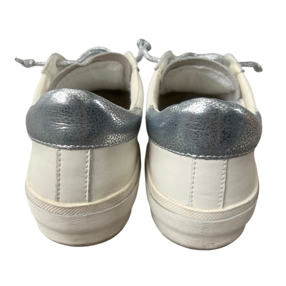 Dolce Vita Zina Leather Sneakers Silver Gray White Leather women's size 7.5 - Picture 3 of 11